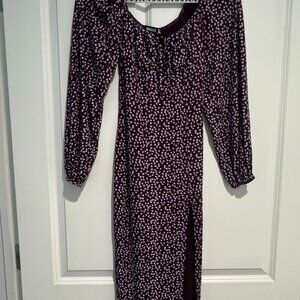 Missguided Floral Rosebud Milkmaid Peasant top dress with slit - US 4/6